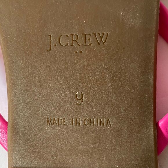 J Crew Flip Flops Womens Size 9M Hot Pink Faux Leather Shoes New NWT Read - Picture 12 of 13